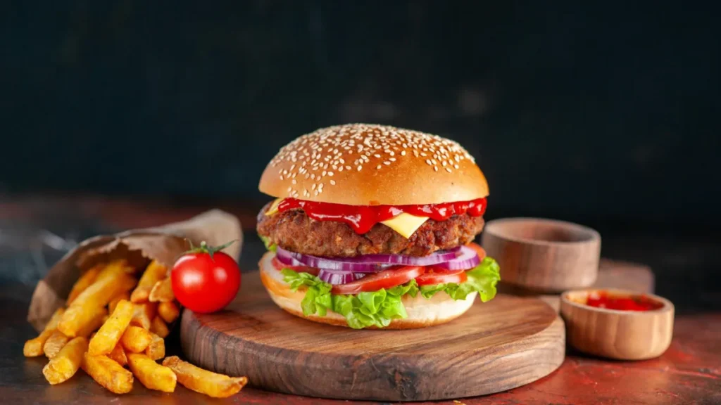 classic burger and fries